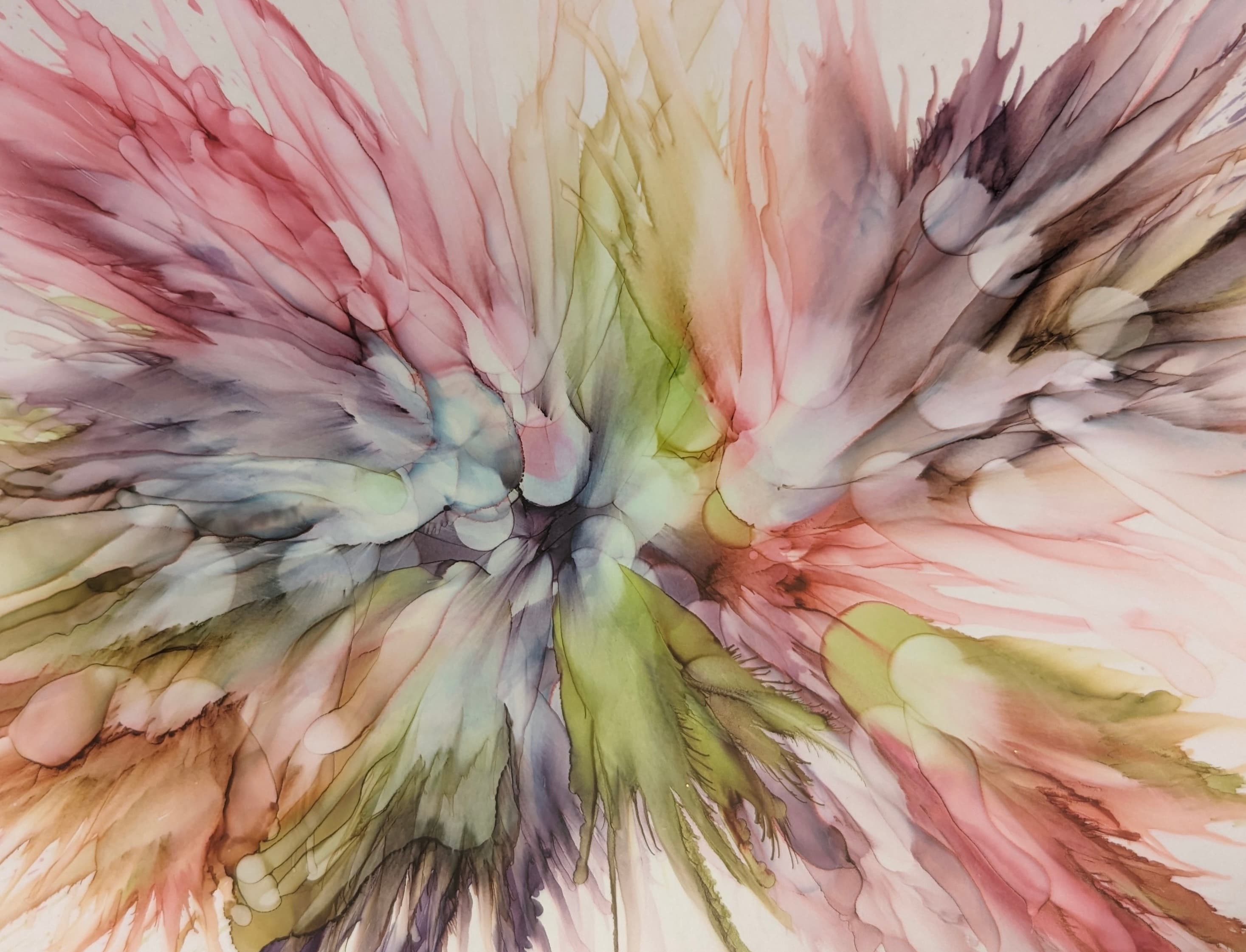Soft multicolor ink art