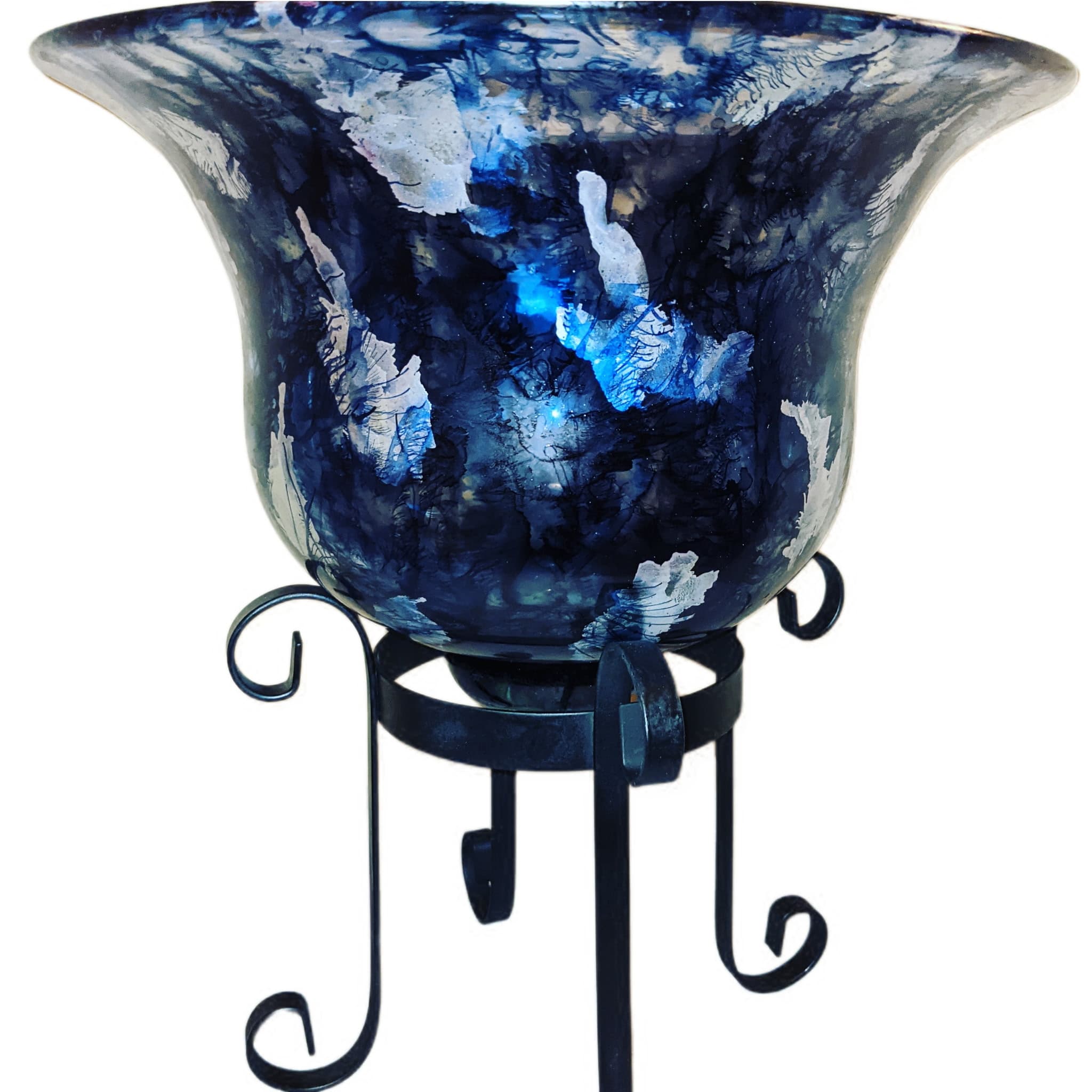 Blue ink planting vase